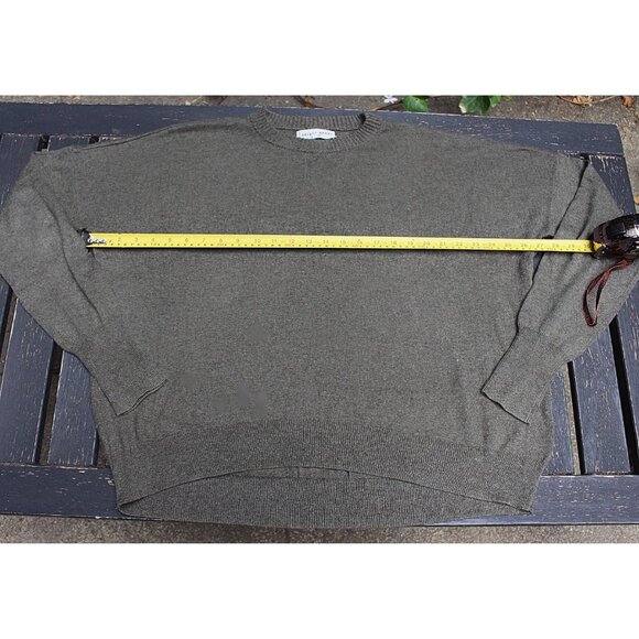 Apiece Apart - Cotton Cashmere Boxy Pullover Sweater, Khaki, Med fits XL - Picture 6 of 8